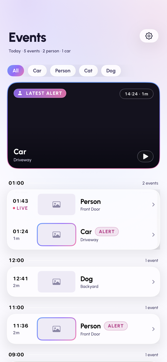 Aura events on iPhone, light